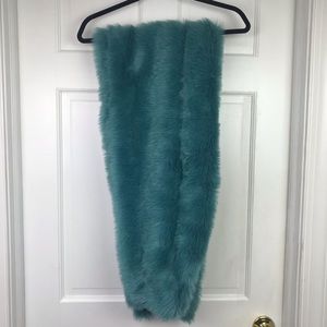 Custom Made Blue Faux Fur Shall